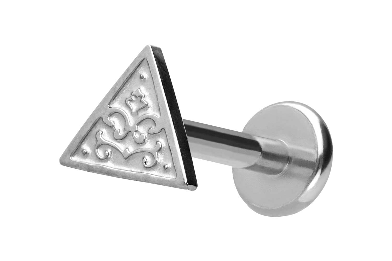 Titan Labret Piercing mit Push Fit DREIECK